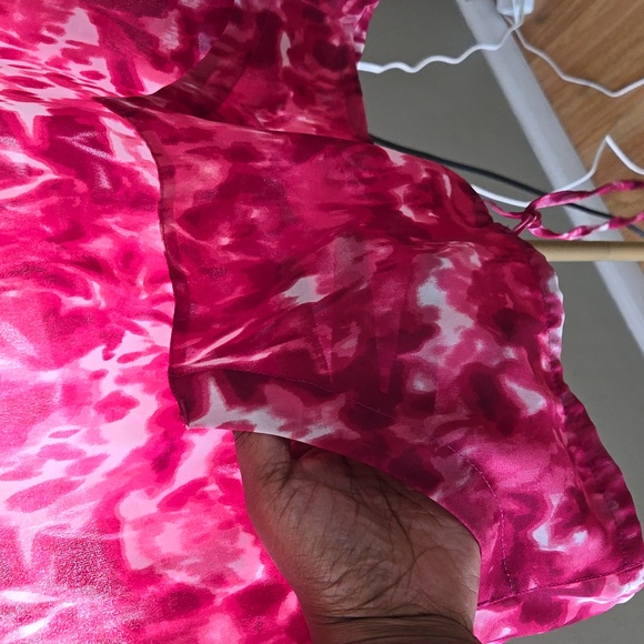 Cj banks sheer Hoodie/Blouse sz 2x Fushia/White - Picture 8 of 8